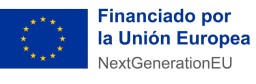 Logotipo de "Financiando por la Unión Europea" con los fondos NextGeneration