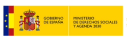 Logotipo del ministerio de derechos sociales y agenda 2030 del gobierno de españa